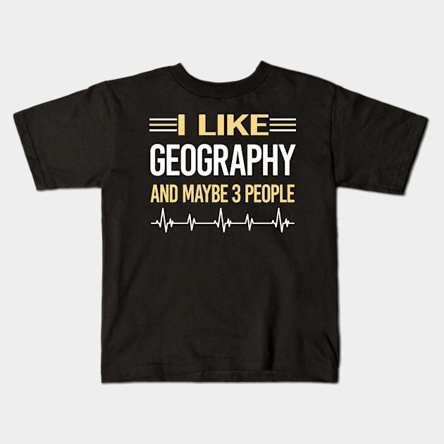 3 People Geography Kids T-Shirt by symptomovertake